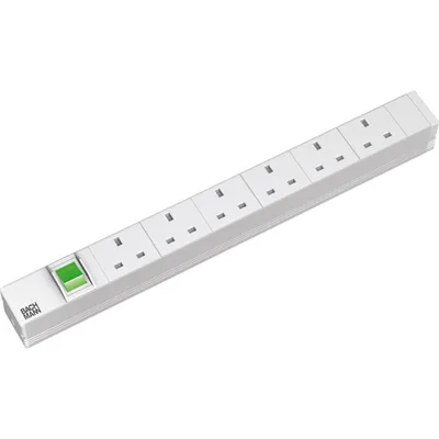 Zdjęcie produktu dla Bachmann 333.805, Podstawowy, 1U, Szary, 6 x gniazdo sieciowe, 2 m