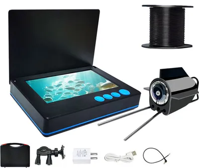 Produktbild von Unterwasser-Angelkamera, 4,3-Zoll-Bildschirm, Nachtsicht, 1080P, 220 ° Weitwinkel, 8000 mAh Akku, 20 m, EU-Stecker