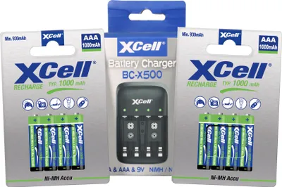 Zdjęcie produktu dla Ładowarka BC-X500 + 8 akumulatorów AAA XCell 1.2V 1000mAh