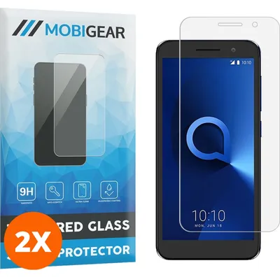 Produktbild von Mobigear 4.99 Alcatel 1 Panzerglas Gehärtetes Glas Displayschutz - Hüllenfreundlich (2er Pack)