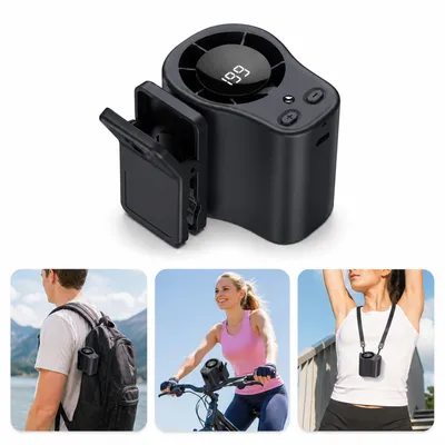Produktbild von Klemmventilator mit Akku, LED Display, 199 Geschwindigkeitsstufen, 360° drehbar, Mini Clip Ventilator für Auto, Büro & Outdoor