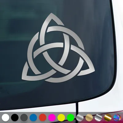 Produktbild von PantherPixel Triqueta Aufkleber Keltischer Kelten Knoten Sticker Auto Geschenkidee Farbe Silber