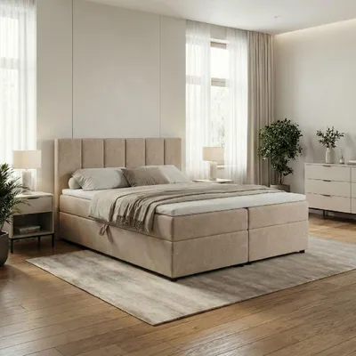 Produktbild von Moderne Boxspringbett VUSE 180x200 Castel mit Bettkasten Doppelbett mit Bonellmatratze