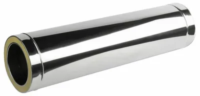 Produktbild von BirnePower Edelstahl Kaminrohr 100cm, Ø120/180mm Doppelwandig Isoliert Schornstein Abgasrohr Rauchrohr Ofenrohr Außenkamin Wandstärke 0,6mm