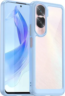 Obrázek produktu pro Pouzdro pro Honor 90 Lite průhledné, nárazuvzdorné TPU silikonové ochranné pouzdro modré