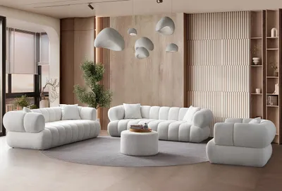 Produktbild von Schlichtes Design – Sofa-Set und Sessel für Ihr Zuhause
