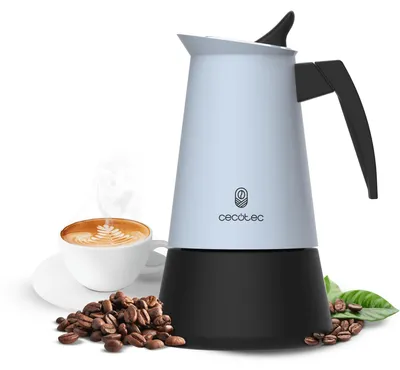 Obrázek produktu pro Cecotec Piccolina 600, Moka konvička, 0,3 l, Modrá, Nerezová ocel, 6 hrnků, Mletá káva