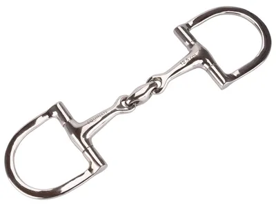 Obrázek produktu pro Equinate D-kroužek snaffle z nerezové oceli 16mm dvojitě lomený 11,5cm