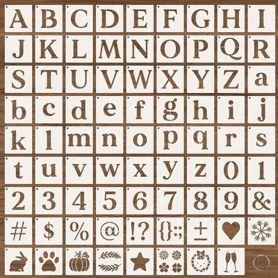 Produktbild von Buchstabenschablonen 80 Stück, 7,6 cm, wiederverwendbares PET, für Malerei