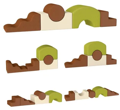 Produktbild von Schaumstoff Bausteine 5 tlg. Softbausteine Kinder Bausteinset Bunt