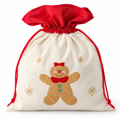 Imagen del producto de Aga saco navideño para regalos con hombre de jengibre 45×60 cm
