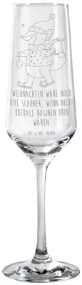 Produktbild von Mr. & Mrs. Panda Glas Fuchs  Schlittschuhe - Transparent - Geschenk, Heiligabend, Champagnerglas, Weihnachtsmann, Sektglas mit Gravur, Weihnachtsbaum, Sektflöte, Winter