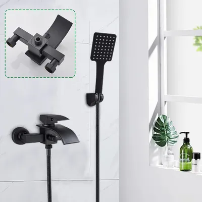 Obrázek produktu pro Koupelnová baterie s nástěnným kohoutkem Koupelnová armatura černá