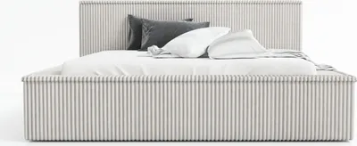 Produktbild von Polsterbett RIO 180 x 200 mit Matratze und Bettkasten. Farbe: Grau