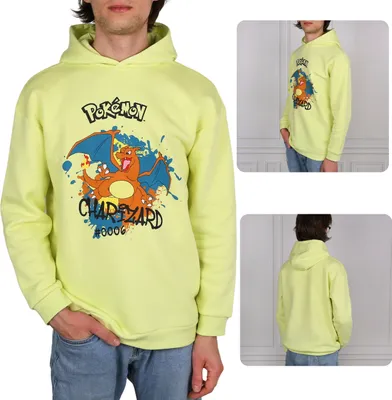 Produktbild von Pokemon Charizard Kinder Kapuzenpulli, isoliert, lindgrün 12-13 Jahre
