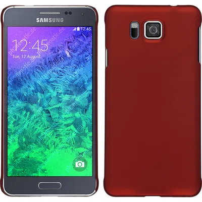 Produktbild von PhoneNatic Case kompatibel mit Samsung Galaxy Alpha - Hülle rot gummiert Hard-case + 2 Schutzfolien