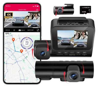 Zdjęcie produktu dla Podwójna kamera samochodowa - Kamera samochodowa - Kamera monitoringu - Rejestrator DVR - Kamera cofania