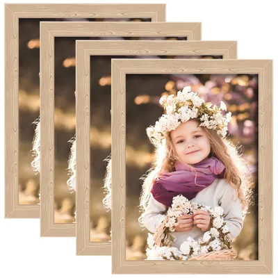 4er-Set Fotolijst DIN A4 21x29,7 cm mit Holzmaserung