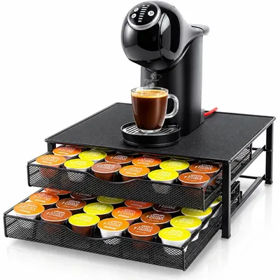 Kapselhalter für 72 Dolce Gusto Kapseln, 2 Schubladen, Metall
