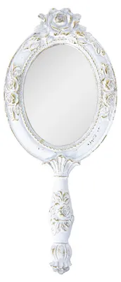Immagine prodotto di Specchio a mano Clayre & Eef 10x25 cm in poliresina color oro bianco