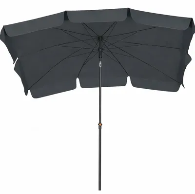 Produktbild von BURI Tropico Sonnenschirm 210x140 cm - Rechteckiger Mittelstockschirm mit Stahlgestell, UV Schutz UPF 50+, knickbar, höhenverstellbar, Polyester 180 g/m², wetterfest, Farbe:anthrazit