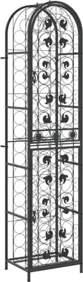 Immagine prodotto di Portabottiglie per 73 bottiglie nero 45x36x200 cm in ferro battuto