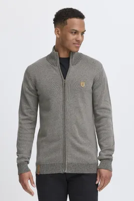 Produktbild von INDICODE IDAndy Herren Strickjacke Cardigan Grobstrick Pullover mit Stehkragen Reißverschluss Baumwollmischung Regular fit
