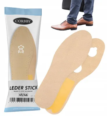 Produktbild von Corbby LEDER STICK Einlegesohlen Echtes Leder Größe 43-44
