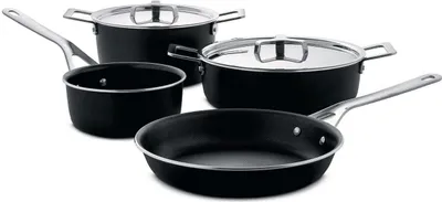 Produktbild von Alessi Pots&Pans - Topf-Set 6-tlg., schwarz, Edelstahl