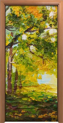 Produktbild von Türposter 90x200 cm Türaufkleber Türtapete Türfolie Klebefolie Landschafts Wald Bäume Wald grün