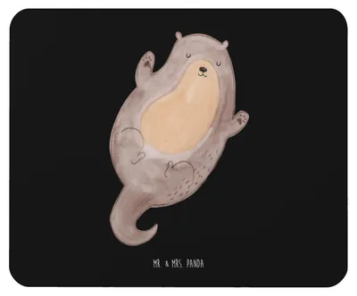Produktbild von Mr. & Mrs. Panda Mousepad Otter Umarmen - Schwarz - Geschenk, Optimistisch, Seeotter See, glücklich, Hallo, Mouse Pad, laptop mauspad, gut Gelaunt, pc