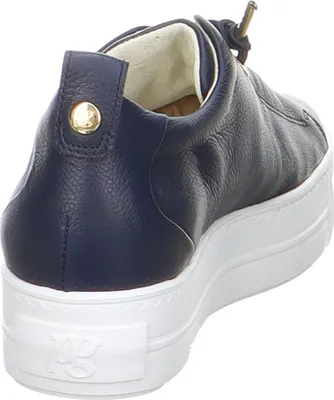 Produktbild von Paul Green Damen Low Sneaker Blau Glattleder - Schnürung mit Elastikband Größe: 61/2