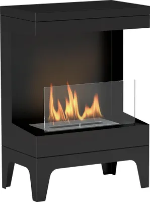 Produktbild von Bioethanol Kamin - Standkamin - 0,9 l Tank - Brenndauer 3,3 h - Innenbereich 15–20 m² - Flammensperre aus Edelstahl - 38×22×54 cm - Schwarz