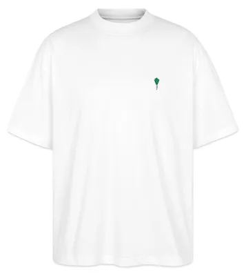Produktbild von Spreadshirt Stickmotiv Lauch Mit Humorvollem Gemüse Motiv Oversize Uni T-Shirt, XXL, Weiß