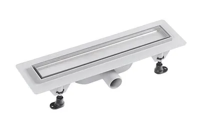 Obrázok produktu pre Polysan Tile - Plastový odtokový kanálik s nerezovým roštom na dlažbu, 455x123x68 mm 72836