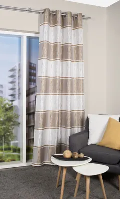 Produktbild von Home Wohnideen Ösenschal Querstreifen Jacquard "Luey" 225 x 140 cm Gold