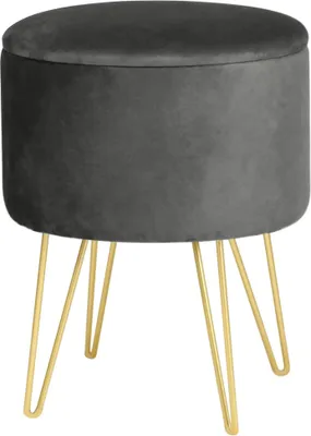 Immagine prodotto di Akord Panca Contenitore/Sgabello Lili Con Vano Portaoggetti Grigio 35X35X45 Cm
