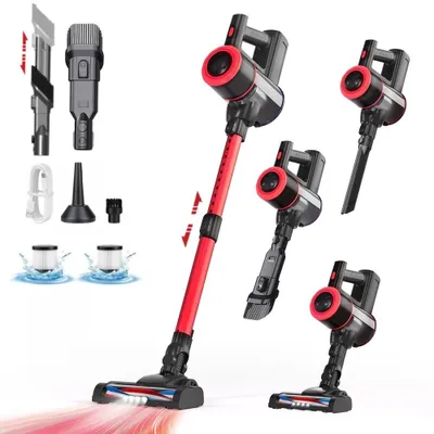 Produktbild von Akku Staubsauger,36000Pa Staubsauger Kabellos,500W ,Herausnehmbarer Akku,45 min,6 in 1 akkustaubsauger ,5-in-1 Filtersystem Handstaubsauge,1.5L