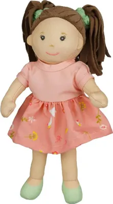 Produktbild von Stoffpuppe ''Rosa'' mit Kleidchen und frisierbaren Haaren, 22 cm