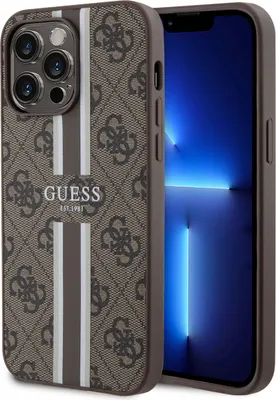 Produktbild von Guess iPhone 15 Pro Max TPU Hardcase - 4G Printed Stripes - Brown