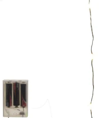 Produktbild von LED Lichterkette micro mit Batterie Silberdraht 1 m warm weiß