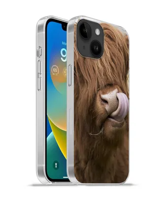 Produktbild von MuchoWow® Handyhülle Schutzhülle Hülle für Apple iPhone 14 - Softcase Schottischer Highlander - Braun - Kuh Silikon Softcase Handy Hülle - Mobiltelefonhülle