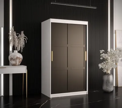 Produktbild von Kleiderschrank RAISA 1 – Breite 100 cm, weiß / schwarz