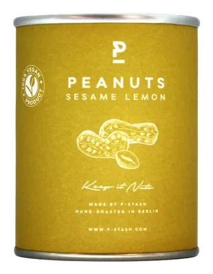 Produktbild von P-Stash Erdnüsse mit Sesam- und Zitronengeschmack, 6er Pack (6 x 60g Dose)