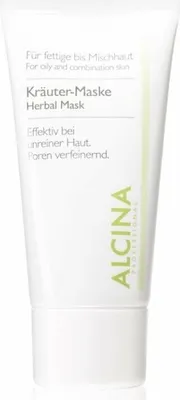 Productafbeelding van ALCINA Kruidenmasker, reinigingsmasker, voor vrouwen, geschikt voor gemengde en vette huid, vermindert roodheid, verkrijgbaar in een tube. Inhoud: Aqua, Kaolin, Magnesium Aluminum Silicate, Pentylene Glycol, Sorbitol, Panthenol, Salvia...