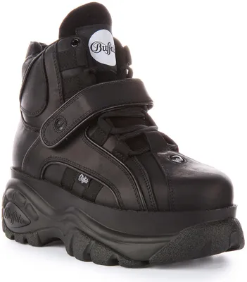 Produktbild von Buffalo 13140191 Herren Schnürung Haken Und Schleife Leder Plattform Turnschuhe Schwarz – undefined / Schwarz