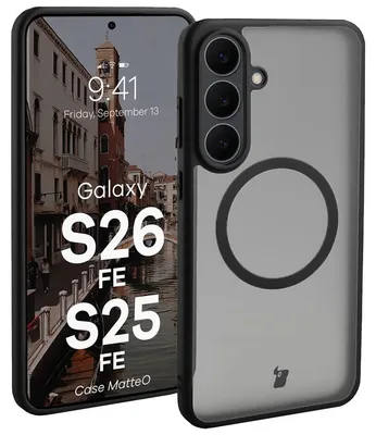 Produktbild von Handyhülle mit Magnetring für Galaxy S26 FE / S25 FE, Bizon Case MatteO, Getönt-Schwarz