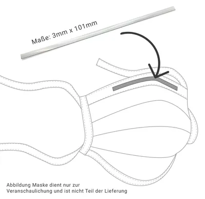Produktbild von Prym Nasensteg für Mund-Nasen-Masken 3x101mm silberfarbig 8 Stück  