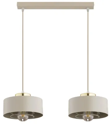 Produktbild von KAR-LIGHTING Pendelleuchte 2-flammig Beige, Metall, höhenverstellbar, für Esszimmer & Küche – E27-Fassung