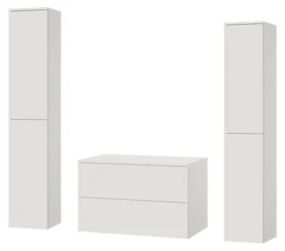Obrázok produktu pre 3-dielna kúpeľňová zostava: spodná skrinka + 2 vysoké skrinky, farba: biela (2S 80 + 2D 160 x 2)
